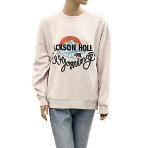 Free People Fp Movement Jackson Hole Crew Neck Sweatshirt Top Graphic L 286551